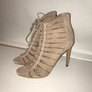 Vince Camuto Nude Suede Heels